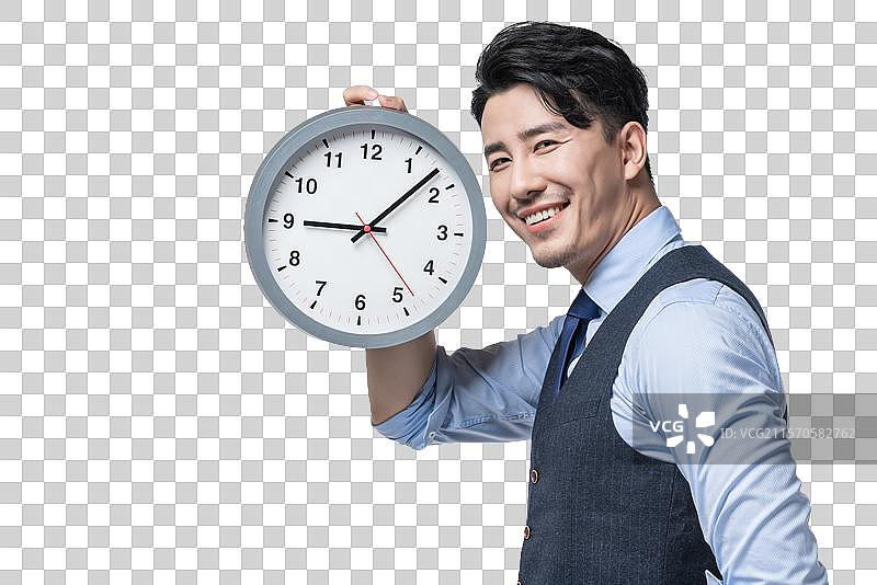 商务男士和时钟图片素材