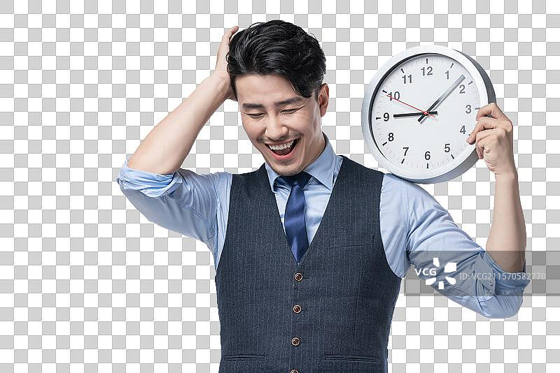 商务男士和时钟图片素材