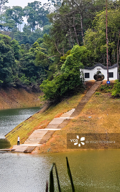 国家4A级景区江西赣州市上犹县阳明湖风景区图片素材