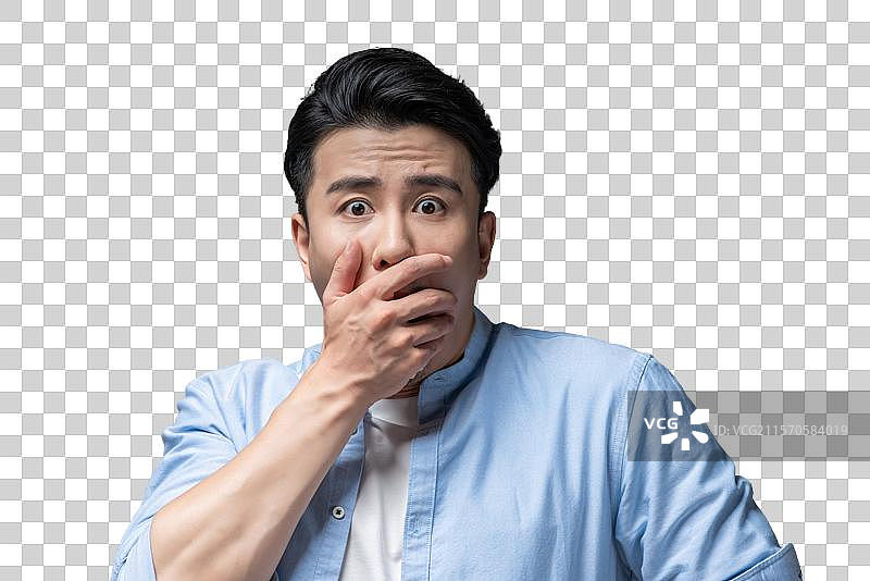 惊恐的年轻男子图片素材