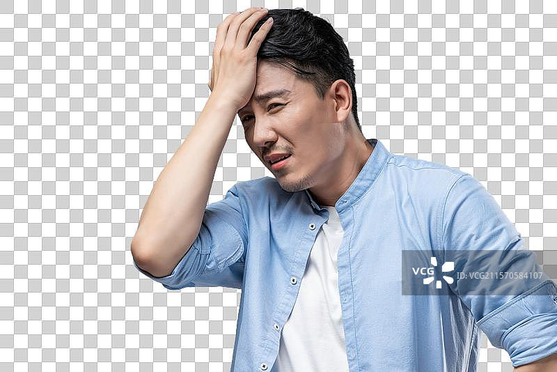 头痛的年轻男子图片素材