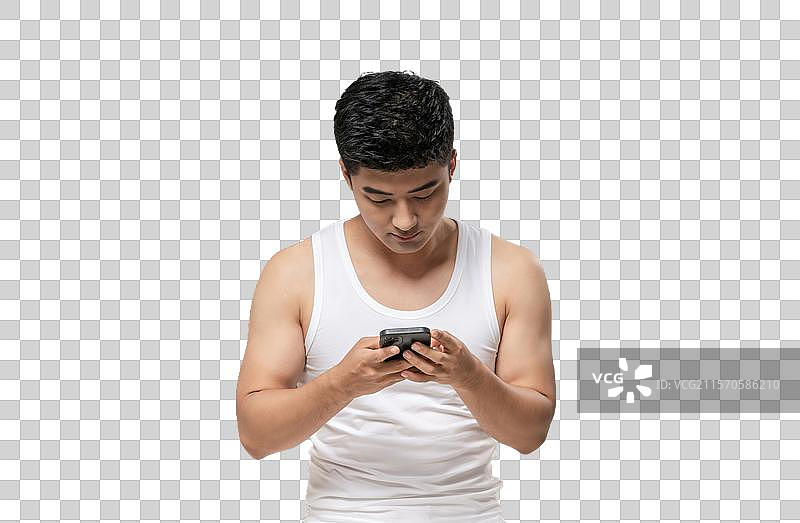 年轻男子使用手机图片素材