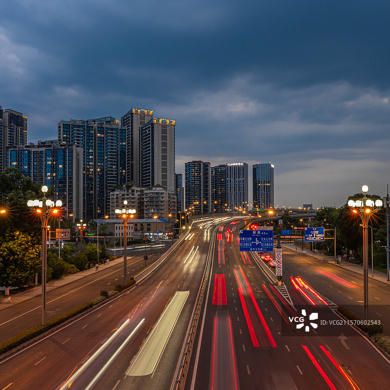 蓉城金牛立交引桥夜景图片素材
