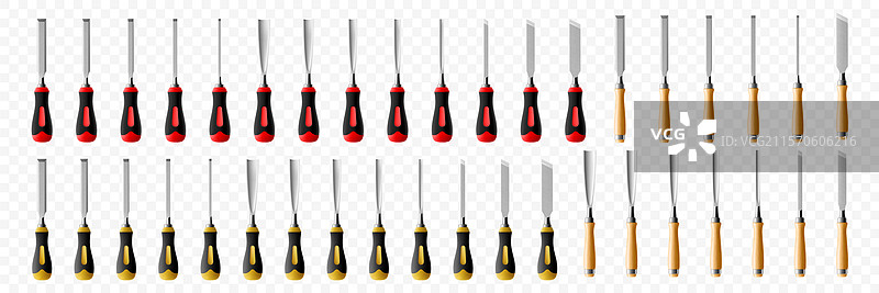 一套木工手动凿子工具图片素材