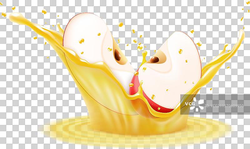 新鲜的红苹果掉入水花中图片素材