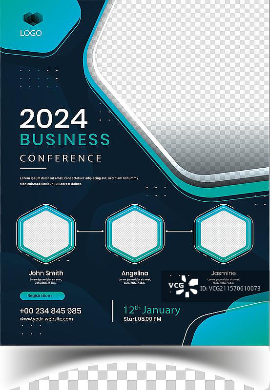 黑色优雅现代的商业传单封面模板图片素材