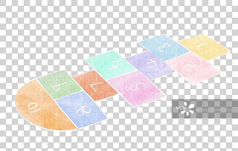 手绘跳房子格子卡通免抠元素图片素材