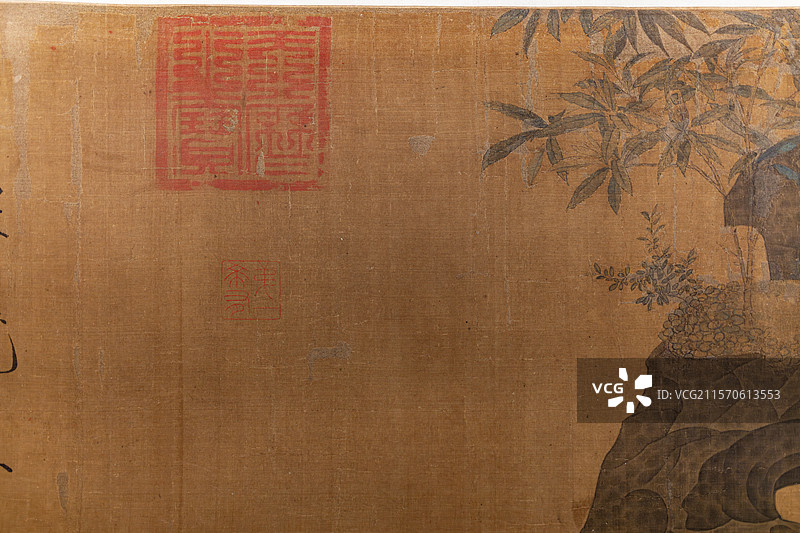 书画故宫博物院藏宋绢本设色赵佶祥龙石图卷图片素材