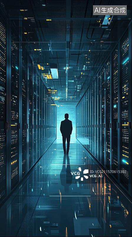 【AI数字艺术】1024程序员节插画程序员紧盯屏幕在键盘上编写代码图片素材