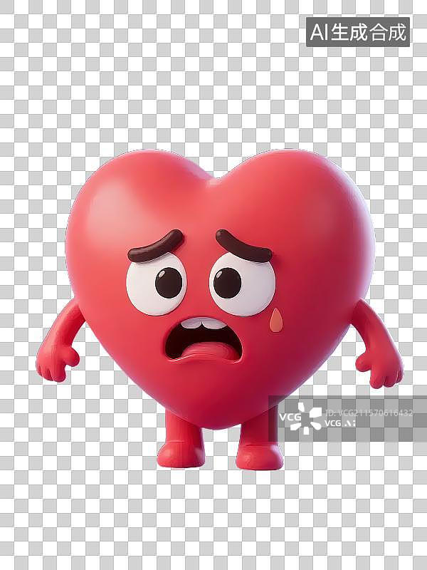 【AI数字艺术】3D卡通心脏病插画图片素材