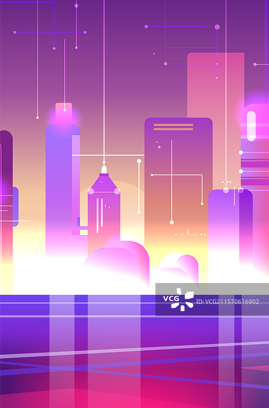 未来城市景观数字科技建筑图片素材