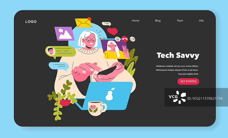 赋权年长女性的插图图片素材