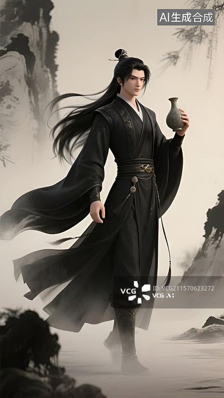 【AI数字艺术】国风武侠人物 古龙系列  楚留香 李寻欢 陆小凤图片素材