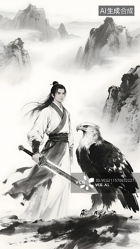 【AI数字艺术】金庸武侠人物 杨过图片素材