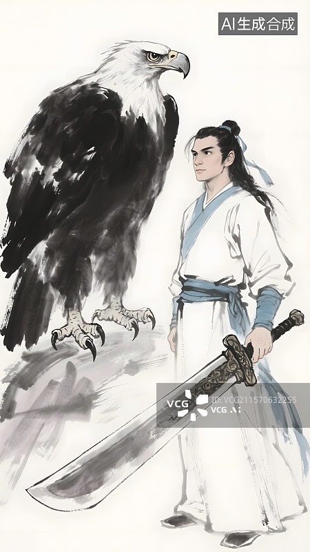 【AI数字艺术】金庸武侠人物 杨过图片素材