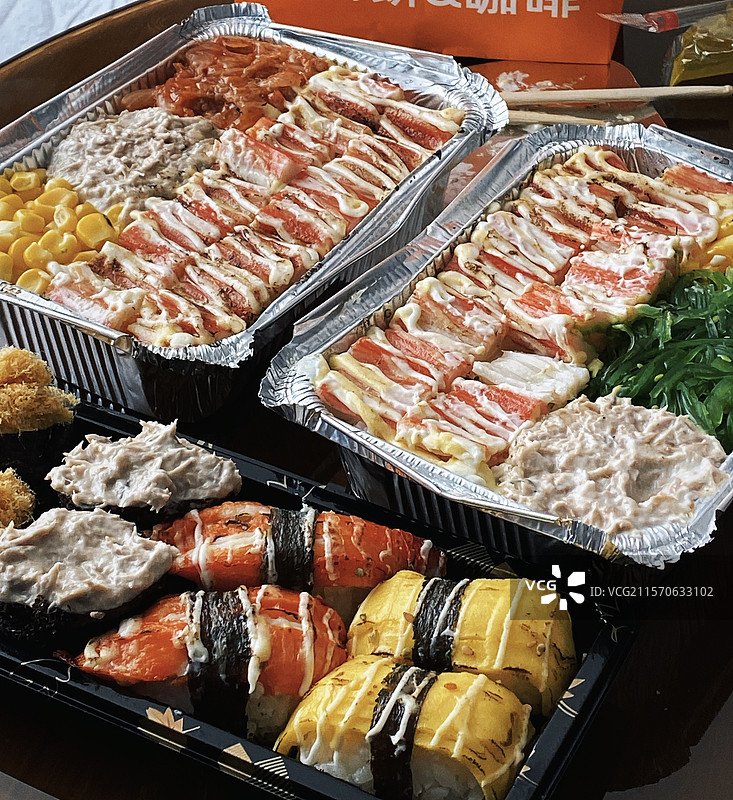 蟹柳寿司饭图片素材