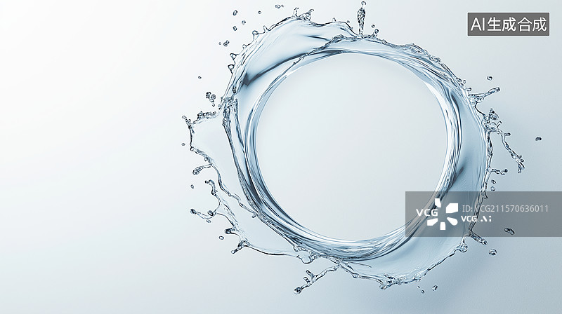 【AI数字艺术】水环飞溅特写图片素材