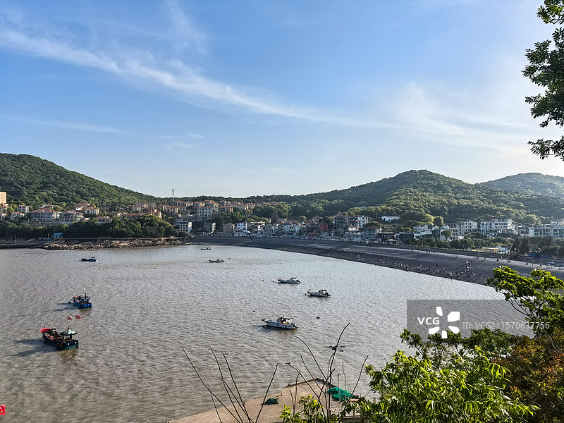 舟山小乌石塘风景区鹅卵石沙滩海景风光图片素材