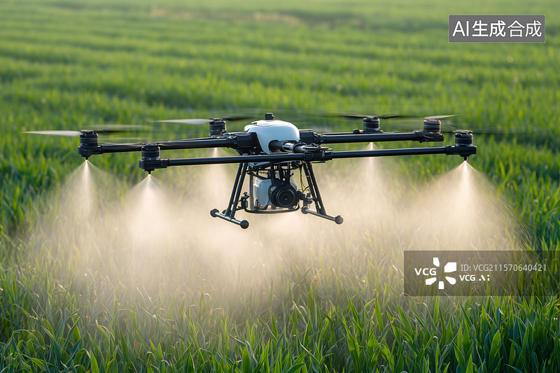 【AI数字艺术】农业无人机在喷洒农药图片素材