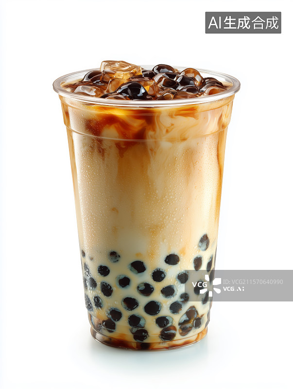 【AI数字艺术】白色背景的奶茶图片素材