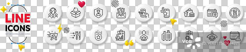 贿赂全球商业和食品线条图标图片素材