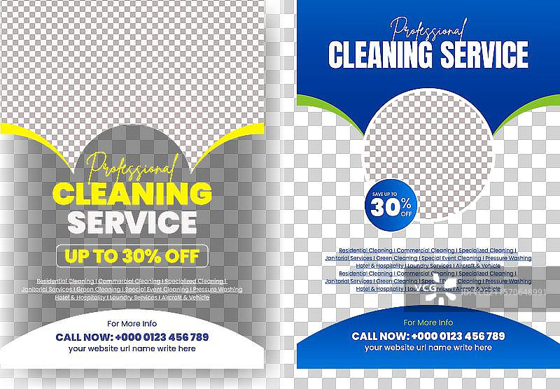 现代清洁服务机构可编辑传单图片素材