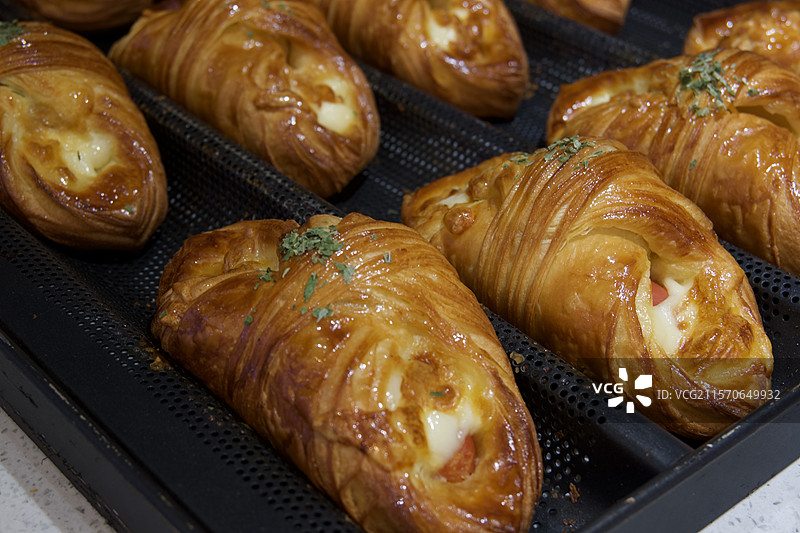 牛角面包特写图片素材