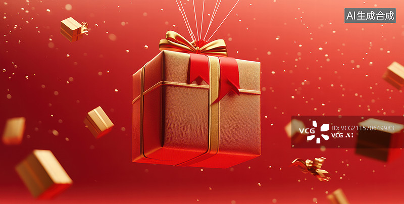 【AI数字艺术】节日礼物惊喜时刻图片素材
