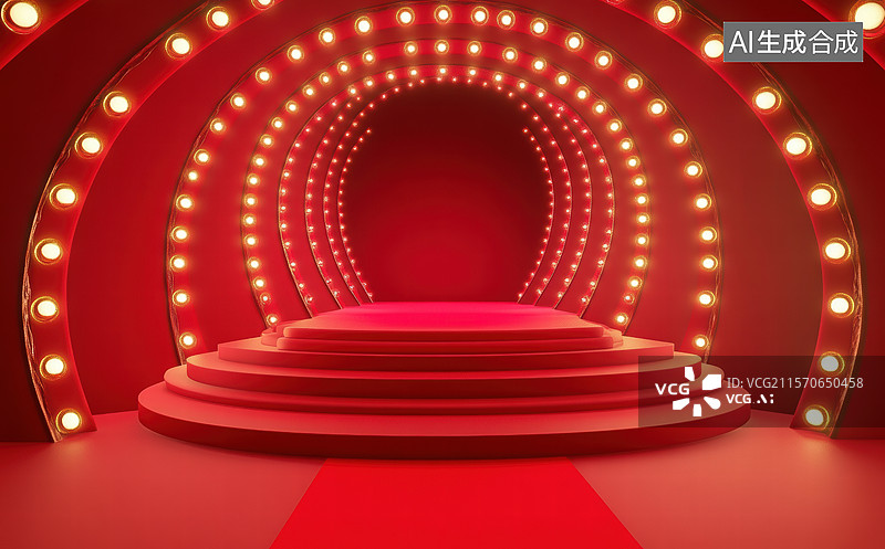 【AI数字艺术】舞台灯光秀场景图片素材
