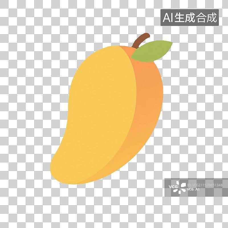 【AI数字艺术】简约风格芒果图标扁平插画图片素材