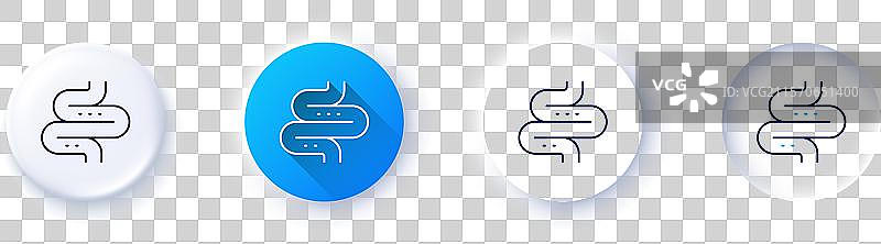 肠道线条图标，健康肠道消化标志图片素材