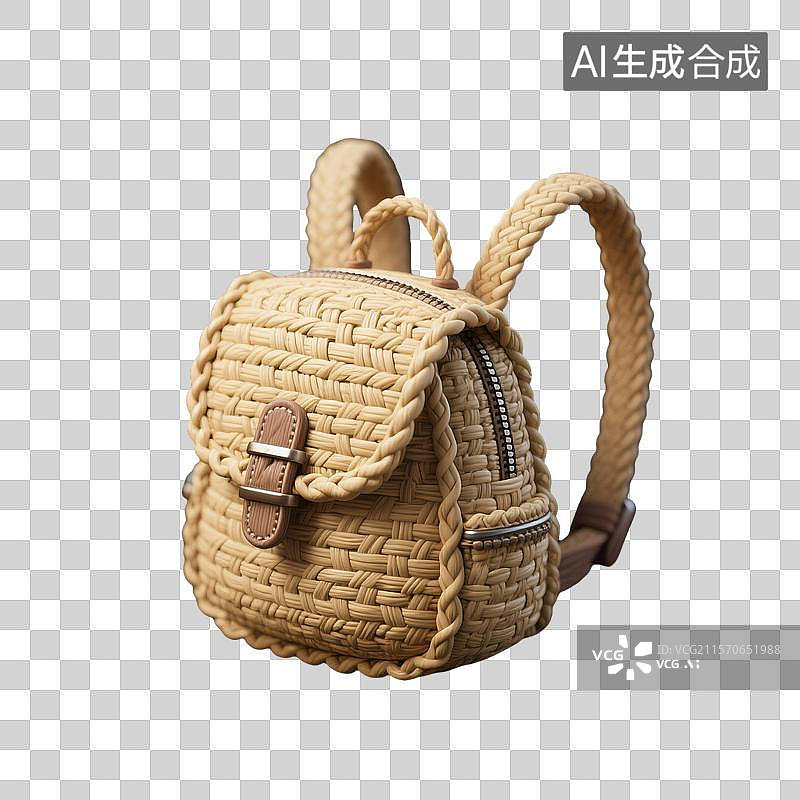 【AI数字艺术】迷你草编背包图片素材