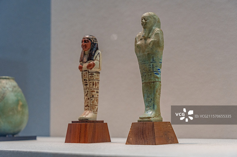 深圳博物馆展示的埃及文物乌萨布提图片素材