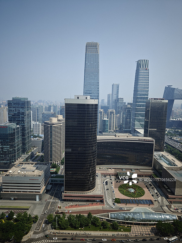北京CBD商务核心区中国国际贸易中心中国大饭店国贸写字楼中央电视台图片素材