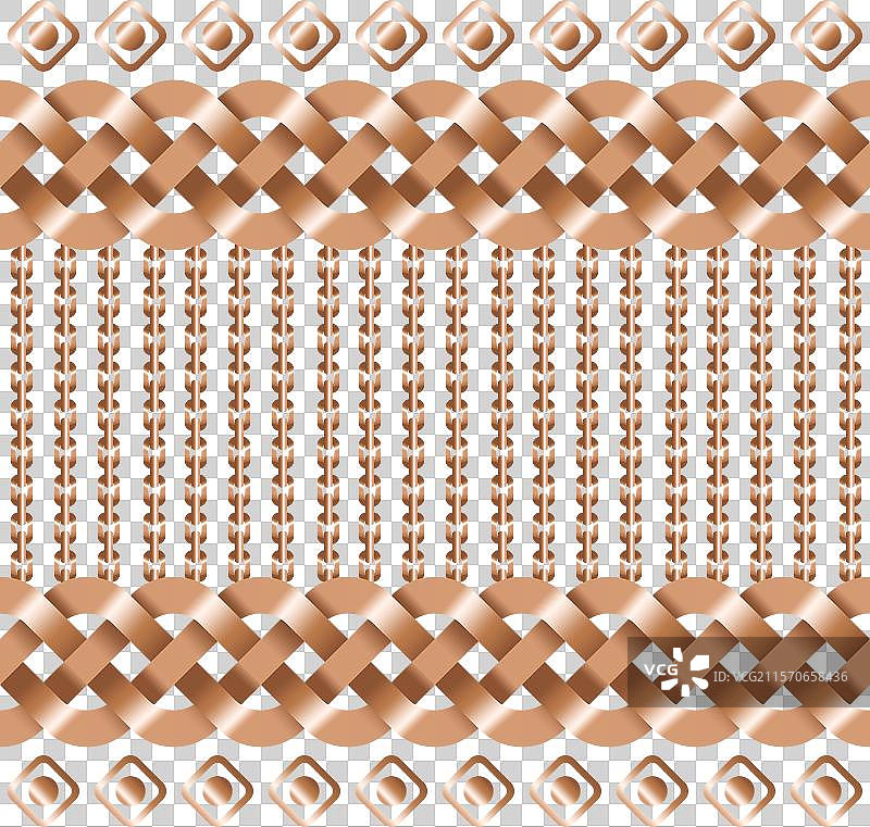 铜质无缝链条图案装饰图片素材