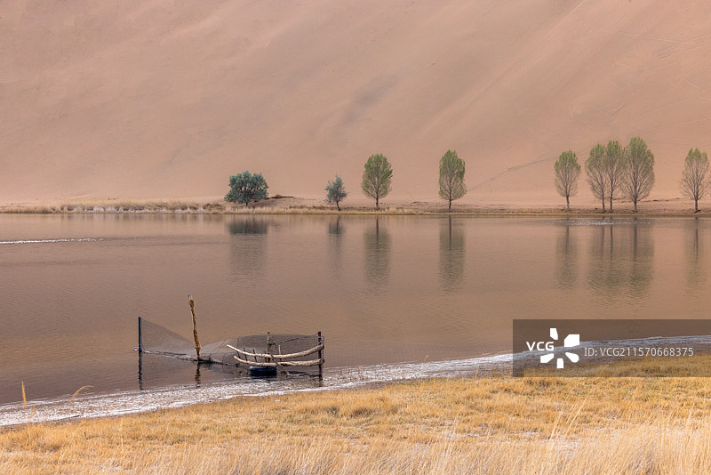 巴丹吉林沙漠绿洲图片素材