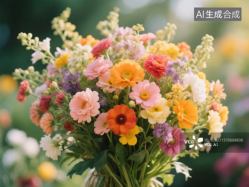 【AI数字艺术】花园新采，花之盛宴图片素材