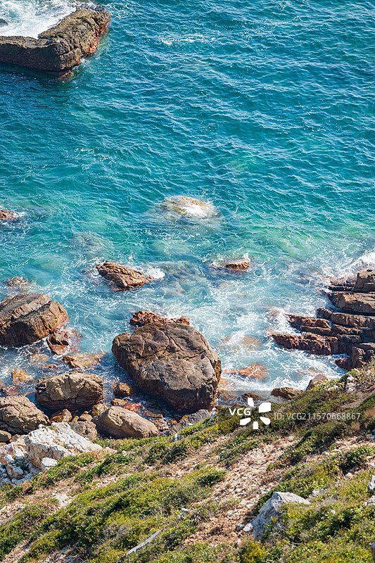 深圳天文台沿途海岸线海边岩石海上风景图片素材