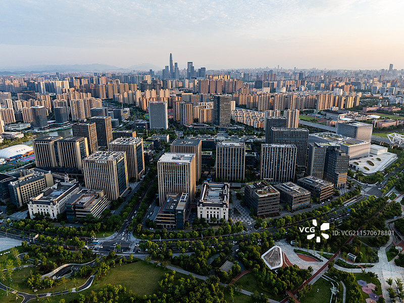 宁波高新区城市建设航拍图片素材