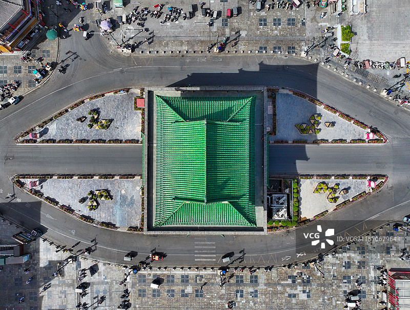 河南省开封市开封鼓楼航拍图片素材