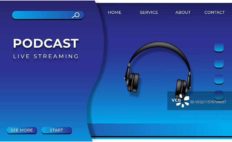 播客logo网站模板蓝色渐变图片素材