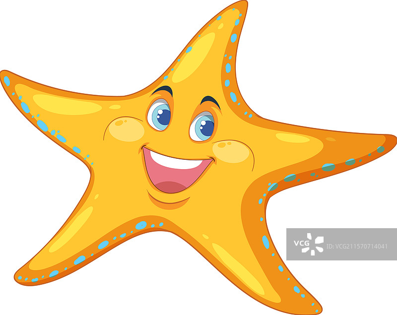微笑的海星，面带友好的表情图片素材