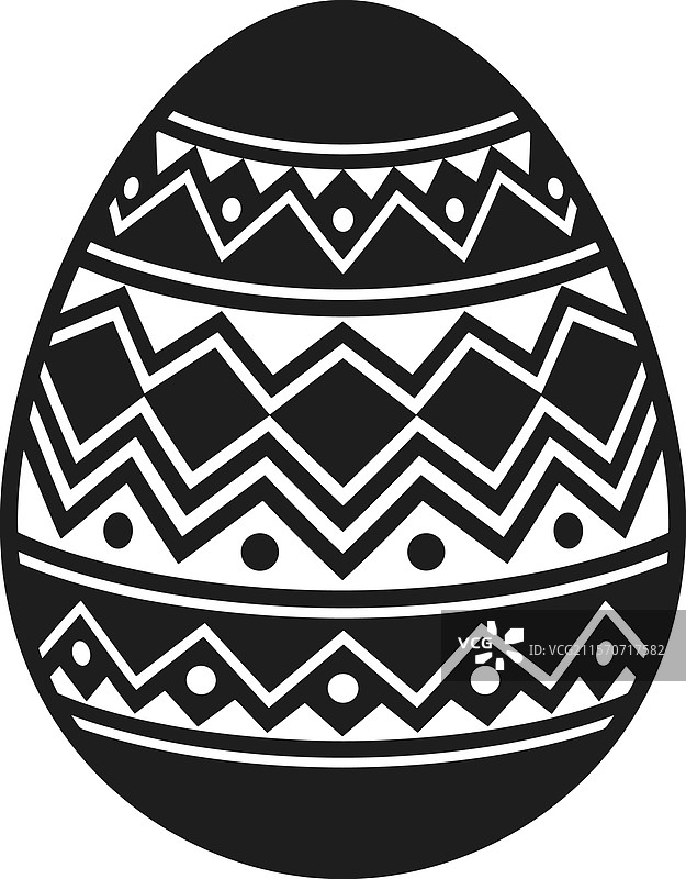 黑色装饰性复活节彩蛋几何图案图片素材