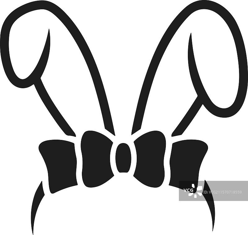 可爱的复活节兔耳朵配蝴蝶结图片素材