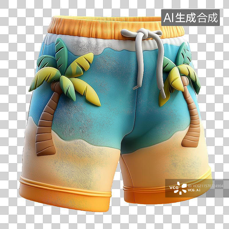 【AI数字艺术】海滩主题泳裤图片素材