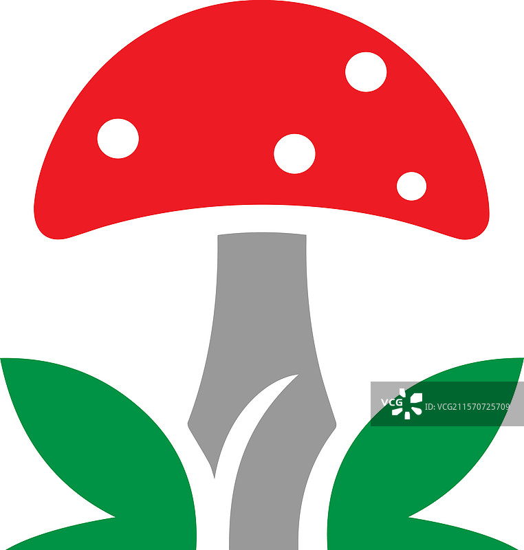 蘑菇图标标志设计模板，独立展示图片素材