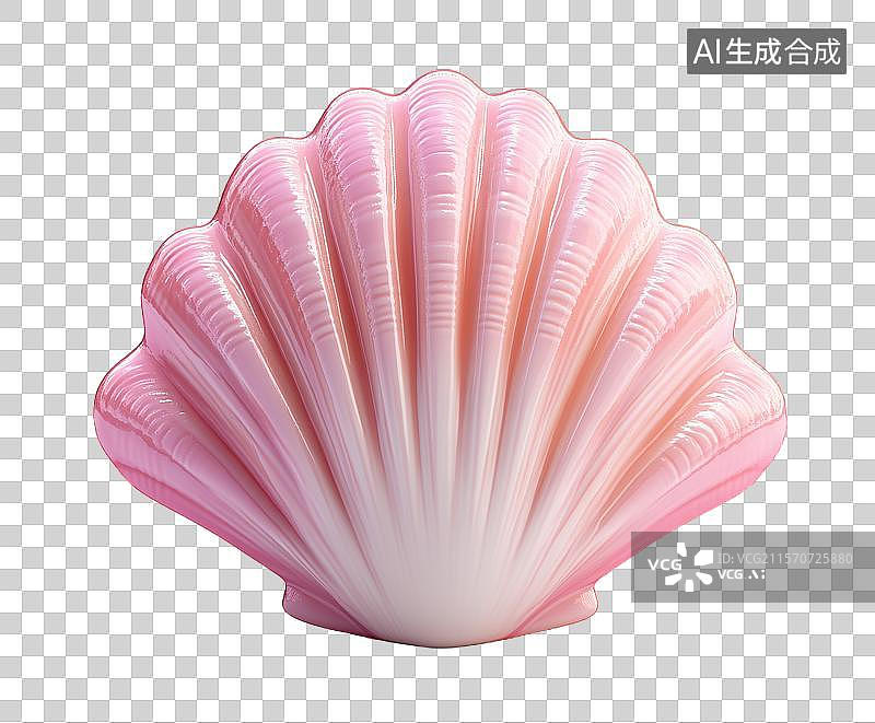 【AI数字艺术】粉色贝壳形状的装饰品图片素材