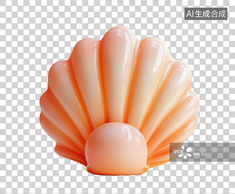 【AI数字艺术】橙色贝壳形状的装饰物图片素材
