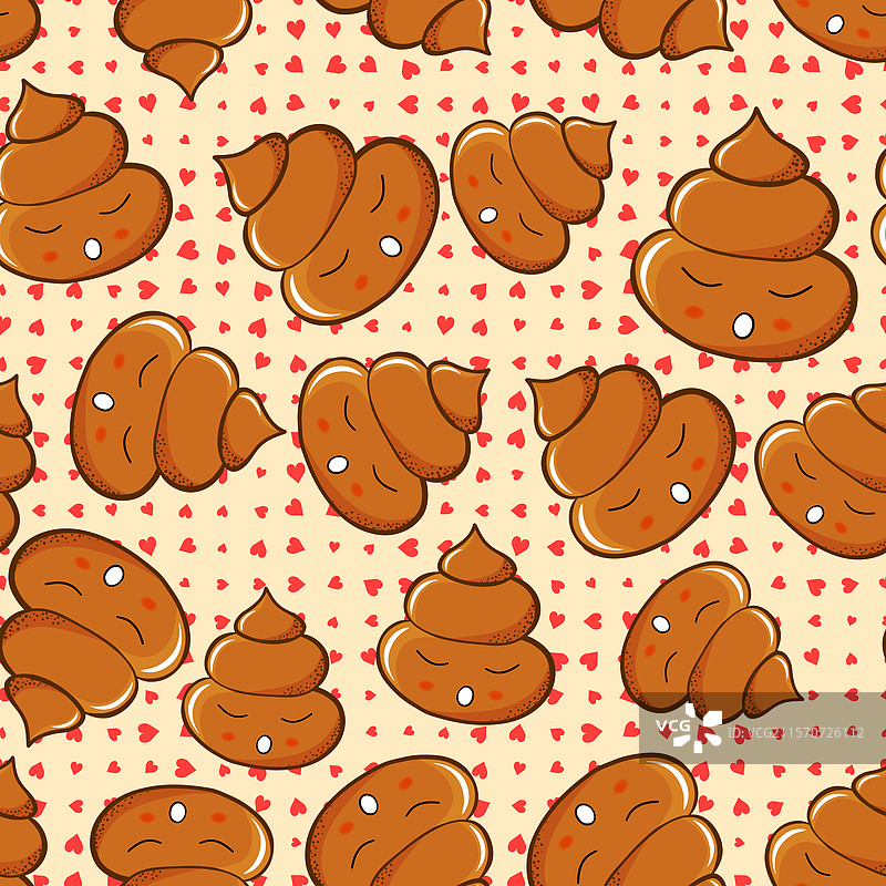 可爱便便的无缝图案在色彩背景上图片素材