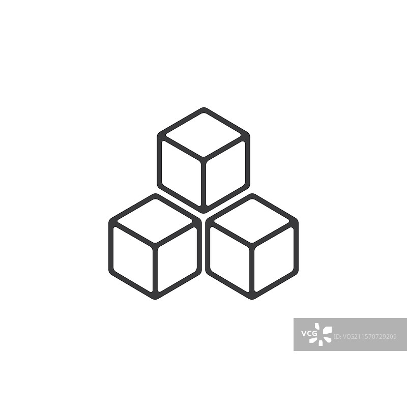 三个轮廓立方体图片素材